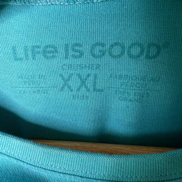 Life is Good T-Shirt Kids Size XXL Aqua "Goose Bumps" Long Sleeve 100% Cotton - Picture 2 of 16